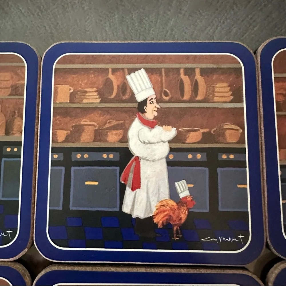 Williams-Sonoma Guy Buffett ‘Les Chefs’ Coaster Set (6)